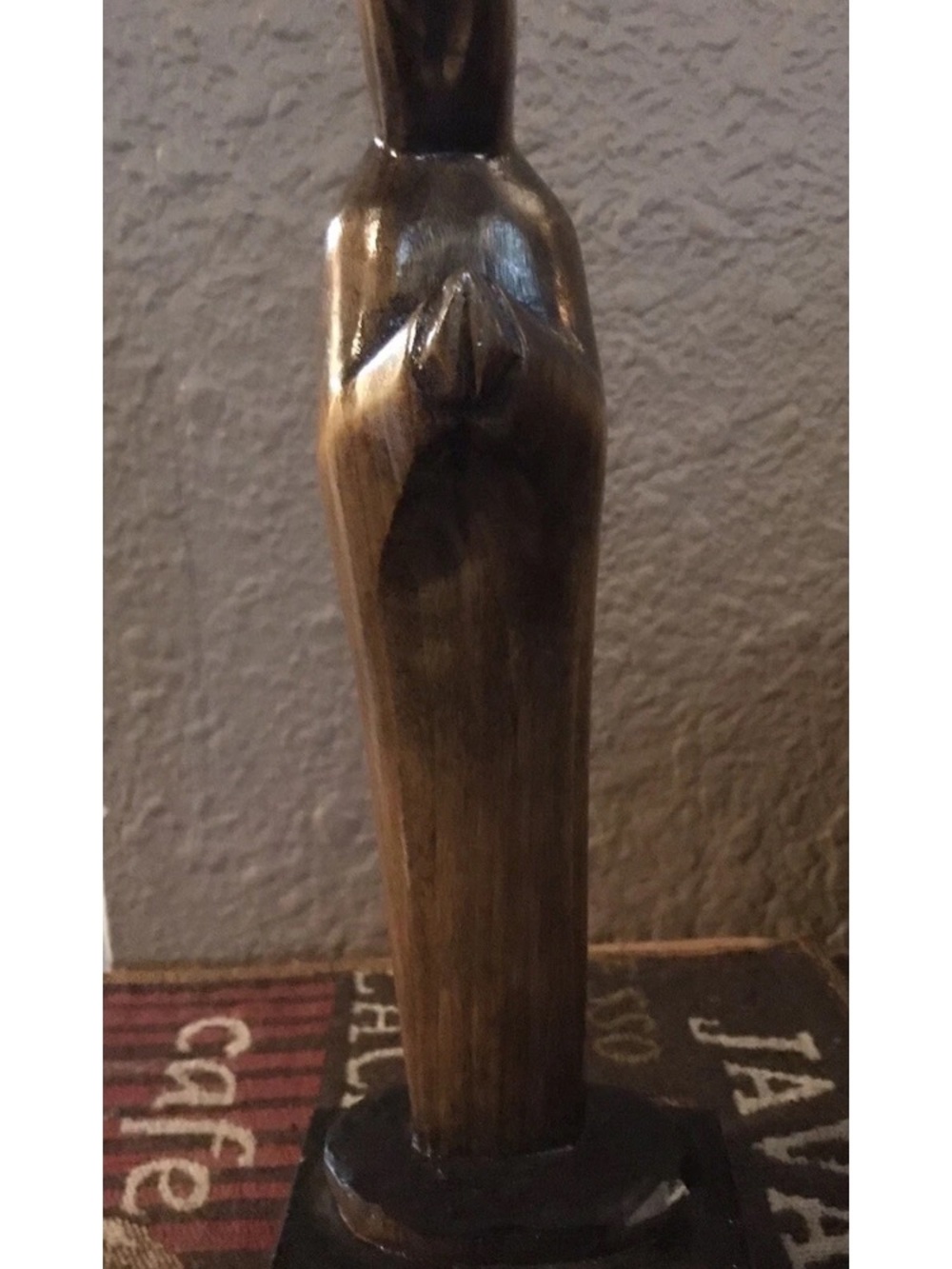 Hand-Carved Wooden Praying Woman